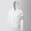 TB Erkek Hoodies Lüks Gömlek Bahar Sonbahar Marka Tasarım Tarzı Sweatshirts Klasik Donanma Waffle Pamuk 4-Bar Stripe Ceketler Mens Tasarımcı Hoodie 942