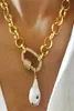 Collier pendentif à breloque pour femme, perle naturelle baroque, chaîne ed, bijoux faits à la main, accessoires tendance de fête, 2012181255970
