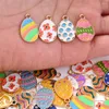 Charms 5st -legering Multiple Style Easter Egg Small Pendant Diy Jewelry Accessories Söta kreativa örhängen Keychain Armband