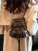 Torby szkolne retro kawa wszechstronna feminina plecak koreańskie łańcuchy swobodne podróżne dziewczęta z torebki