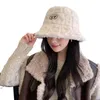 Berety trwałe oddychające kapelusz stylowy pluszowy rybak ciepły sprzęt przygodowy na świeżym powietrzu dla kobiet jesienne zimowe elastyczne wiadro