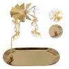 Candle Holders Candles Christmas Elk Tray Spinner Holder Rotating Stand Metal Revolving Candlestick Creative Desktop Decoration