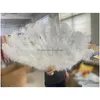 Other Event Party Supplies 13 Bone Fluffy White Ostrich Feathers Fan For Carnival Wedding Celebration Dance Show Diy Decoration Pl Dhzlr