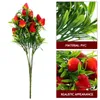 Dekorative Blumen, 2 Stück, Brautgeschenke, simulierte Erdbeere, künstlicher Zweig, gefälschte Ornamente, Esstisch, Kunststoff, Rot