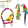 Dostarcza ptaki wahania zabawki papugi żucia wiszące okonie z dzwonami zabawki dla miłości ptaki Budgie macie