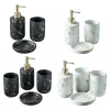 Holders 3/4Pcs Bath Bathroom Accessories Set CERAMIC Marble Look Single Designer Soap Lotion Dispenser Toothbrush Holder Soap Dish