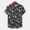 Men's T-Shirts Hawaiian linen shirt mens shirt luxury brand mens T-shirt mens free delivery mens clothing fashion Tiki Blouses Social J240228