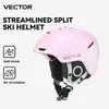 Capacetes táticos VETOR Capacete de esqui Homens Mulheres Removíveis Anti-colisão Streamline Split Capacete de esqui Skate Snowboard Capacete de segurançaL2402