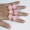 Blad 500st rosa engångs Anel Batoque Microblading Tattoo Ink Ring Cap Pigment Cups Gim Container Holder Grafting Eyelash Medium