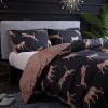 Set Europe and America Dark Flower Print Coupue Cover Set Queen King Size Liber Set Twin Single Double Bed Set Home Couper Couvrettes transparentes Curtains