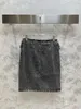 Spódnice czarne dżinsowe kieszenie na pół spódnicy, więc super praktyczne hemline sznurka z wysokiej talii
