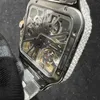 3 카터 시계 다이아몬드 스타일 스켈레톤 VVS Moissanite 아이스 아웃 손목 시계 패스 테스트 ETA 고급 사파이어 시계 골드 실버 자동 아이스 아웃 시계