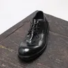 Dress Shoes Men's Business Casual Leather Vintage Low Top Big Head Derby