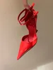 2024 sapato designer de moda sexy vermelho bombas de salto alto luxo feminino cunhas apontou toe tornozelo fivela mary janes banquete festa sapatos