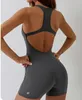 AL Bodysuit U Yoga Back Wear One-Piece Suit Pilates Tight Fit Jumpsuit V Neck Onesie with Removable Cups