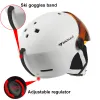 Hjälmar Moon Goggles Skiing Hjälm IntegrallyMolded PC+EPS Highquality Ski Hjälm utomhus Vuxen Sport Ski Snowboard Skateboard Hjälmar