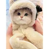 Jackets Autumn and Winter Warm Pet Dog Cat Plush Blanket Autumn and Winter Cloak Clothes Cute Bear Blanket Pad Cute Ear Hooded Coat