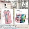 Pour Iphone15Pro Phone Case Iphone Cover Étui de protection Apple 14 Phone Luxury Clamshell Holster Zipper Wallet Card Leather Case Samsung S24
