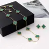 Necklaces Necklaces Plated Necklace designer four leaf Clover Necklace and earrings Red agate Necklace Wedding Party Jewelry Combination suit 240228