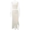 작업 드레스 gtpdpllt 우아한 레이스 2 조각 세트 여성 불규칙한 긴 치마와 코르셋 탑 프랑스 스타일 바디콘 드레스 매칭 세트