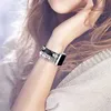 Designer Jewelry Bracelet Leather Strap For Apple Watch 41mm 45mm 44mm 42mm 40mm 38mm Bands Women Adjustable Agate Wristband iwatch 7 6 5 4 3 Se Series Watchband Access