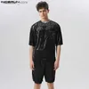 Men's Tracksuits Mens Set Velour Solid Street Clothing 2023 Short Sleeve Pocket T-shirt and Shorts 2PCS Loose Fashion Mens Casual Set 7 Q240228