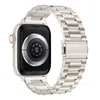 Designer Smart Straps Nova pulseira de ligação de titânio pulseira de aço inoxidável 3 contas Starlight Strap Band Fecho dobrável para Apple Watch Series 2 3 4 5 6 7 8 SE Ultra 41 45 49mm ca