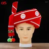 Stage Wear Chinese Minority Miao Hat Traditional Costumes Accessories National Vintage Headwear Performance Dancer Headdress Props
