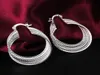 2014 Nowy projekt tani biżuteria najwyższa jakość 925 Srebrne kolczyki obręcze Silver Hoop Fashion Classic Party Style6610077