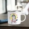 Muggar personligt namn emaljmugg enhörning kaffe diy kreativ resa te mjölk kopp barn tema juice gåva till barn