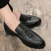 Casual Shoes Men Fashion Breathable Leather Sneakers Loafers Tassel Mocassins Wedding Party L4