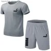 Herrspårspuits Puaia Ny sommarmän sportkläder Bekvämt nät Besvärbart träning Track Running Set T-shirt+Shorts Q240228