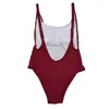 Women's Swimwear Women's Swimsuit One Piece Padded Backless Woman Monokini Bikini Ladies Thongs Beach Wear