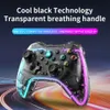 Comunicações para computador modo X-360 para console de switch NS controlador de jogo sem fio BT transparente LED luminoso gamepad joystick