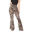 Pantaloni da donna Eleganti Leopardati da Donna Autunno Allentati Gamba Larga Pantaloni Lunghi da Donna Sexy Pantaloni a Vita Alta di Grandi Dimensioni Pantalones De Mujer XXXL