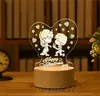 Amore romantico Lampada 3D Palloncino a forma di cuore Acrilico LED Luce notturna Lampada da tavolo decorativa San Valentino Innamorato Regalo della moglie LT790