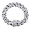 14mm 7 8 9 10inches Cuban Link Chain Bracelet Micro Pave Cubic Zircon Iced Out HipHop Jewelry For Male269f