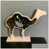 Autres événements Fournitures de fête Décor musulman Eid Mubarak LED Lanterne Théière Camel Ornement Ramadan Festival Artisanat Décoration pour Dhcy7