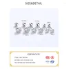 Orecchini a bottone SOFTPIG vero argento sterling 925 zircone tondo perlina a vite per donna classica gioielleria raffinata accessori minimalisti