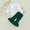 Conjuntos de roupas St Patricks Day Kids Toddler Baby Girl Roupas Set Mama S Lucky Charm Moletom Top Flare Pants