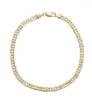 Anklets 4mm Mariner Link Chain Gold Color Anklet 9 10 11 인치 쿠바 발목 팔찌 남성 방수 KIRK226664857