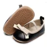 Erste Wanderer Baby Mädchen Schuhe Mokassins Niedliche Schleife Premium PU Flache Säuglingswanderer Gummisohle Anti-Rutsch Kinder Kleinkind Krippe