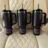 Stanleliness yeni varış Black Chroma Tatil Kırmızı 40oz Tumblers Paslanmaz Çelik H2.0 Yalıtımlı Kupalar Termos Pembe Flamingo Kış Pembe Bardakları U8rt