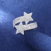 Schmuck Designer Pass Diamond Tester Baguette Moissanit Star Ring 925 Sterling Silber VVS Mossanit Engagement Geschenk Hip Hop MenshipHop