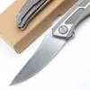 Special Offer A2296 High End Flipper Folding Knife M390 Stone Wash Straight Point Blade CNC TC4 Titanium Alloy Handle Ball Bearing Washer EDC Pocket Pocket Knives