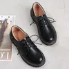 Casual Schuhe Schwarz Lolita Wohnungen Frauen Oxford Pelz Loafer Weibliche Leder Mary Jane Teen Mädchen Schule Rutschfeste Große Größe 43