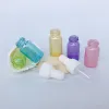 Şişe 100x 3ml 5 Renk İnci Petl Glossy Cam Dondurucu Şişe Doldurulabilir Taşınabilir Esansiyel Yağlar Örnek Flakonlar Parfüm Pipet