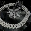 Pendentif flocon de neige de taille personnalisée, bijoux Hip Hop à la mode avec pendentif en platine 18k couleur d Vvs Moissanite avec