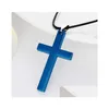 Pendant Necklaces Mens Stainless Steel Cross Pendant Necklaces Men S Relin Faith Crucifix Charm Titanium Chain For Women Fashion Jewel Dhtvn