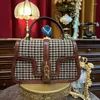 Sacs de soirée Loisirs Style britannique Thousand Bird Check Petit sac à main carré en cuir Sac pour femme 2024 Sac polyvalent à une épaule